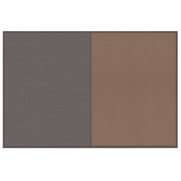 Enclosed Corkboard, 1 Door, 72"x48", 4" Fra, UV3405-BLACK-AMETHY